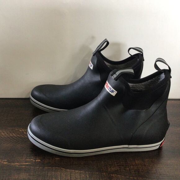 Xtratuf Mens Fleece Lined Ankle Deck Boot Waterproof Black Size 13 Pull On Boot - Picture 2 of 5